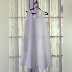 MUJI Women's French Linen Sleeveless Dress  White Size M